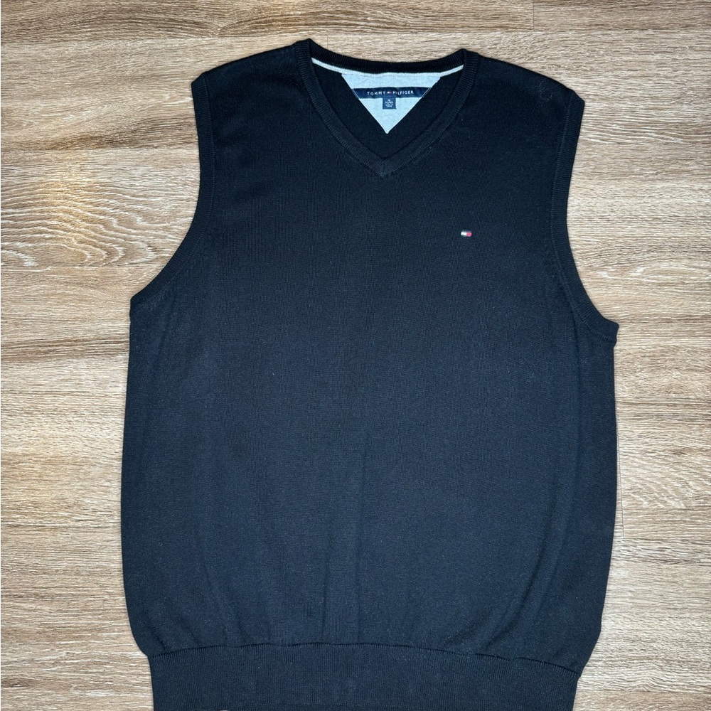 SOLD!!!!!  Tommy Hilfiger Men's Black V-Neck Sweater Vest